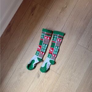 Festive Green and Red Holiday Socks
